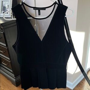 White House Black Market V-Neck Black Blouse